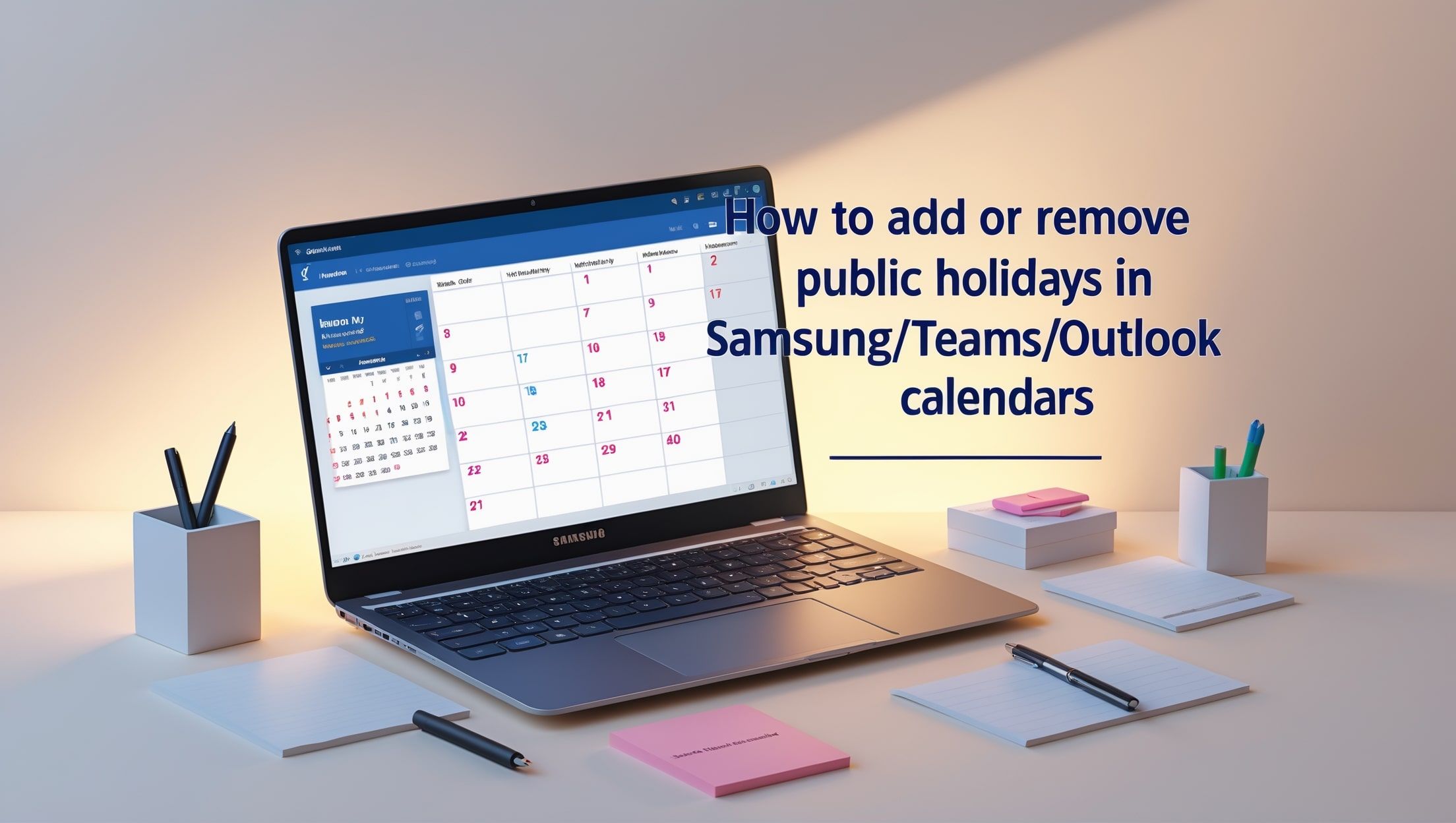 Kaip pridėti arba pašalinti valstybines šventes Samsung/Teams/Outlook kalendoriuose